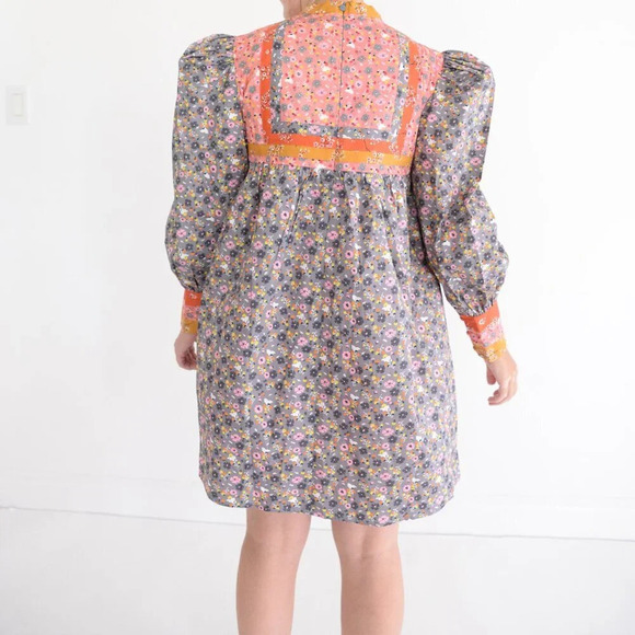 Celia B BuckEye Tree Puff Sleeve Multicolor Floral Mini Dress S - Picture 3 of 16